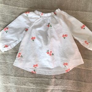Janie and Jack white floral top 0-3 month